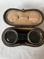 Antieke toneelkijker met parelmoer en lederen tasje, Gebruikt, Minder dan 8x, Overige typen, Ophalen of Verzenden