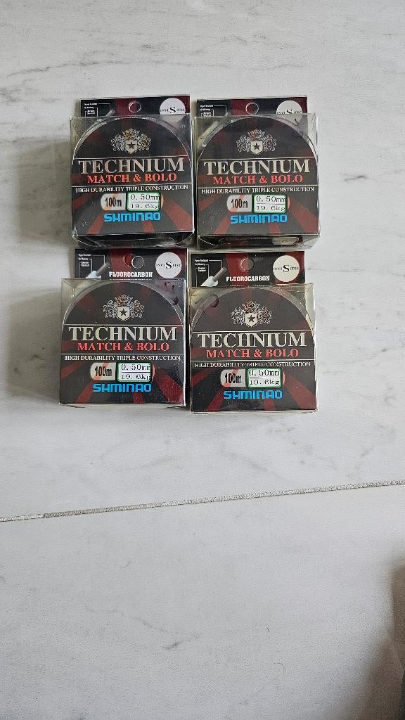 TE KOOP SHIMANO TECHNIUM MATCH & BOLO FLOUROCARBON VISLIJN, Watersport en Boten, Ophalen of Verzenden, Nieuw, Vislijn