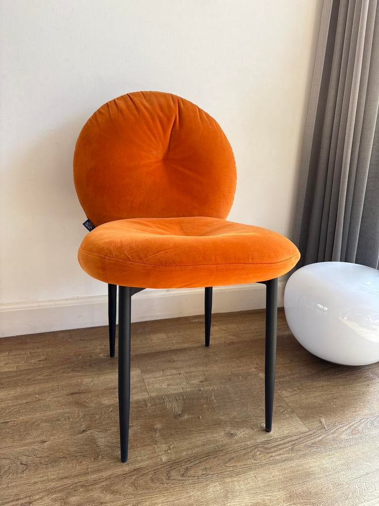 3 oranje Homestock eettafel stoelen, stevig en zacht, Ophalen, Gebruikt, Overige kleuren, Drie