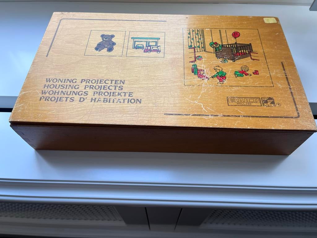Educo Woning Projecten Vintage Houten Puzzel Set, Ophalen of Verzenden, Gebruikt, Puzzelen