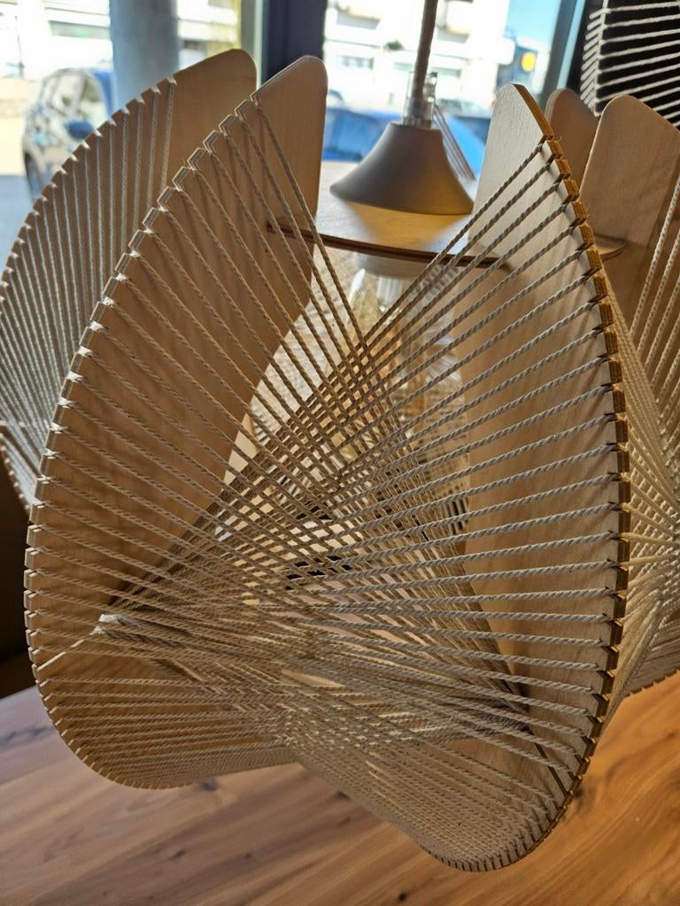Hanglamp "jessica" hout met touw, Ophalen of Verzenden, Nieuw, Hout, Minder dan 100 cm
