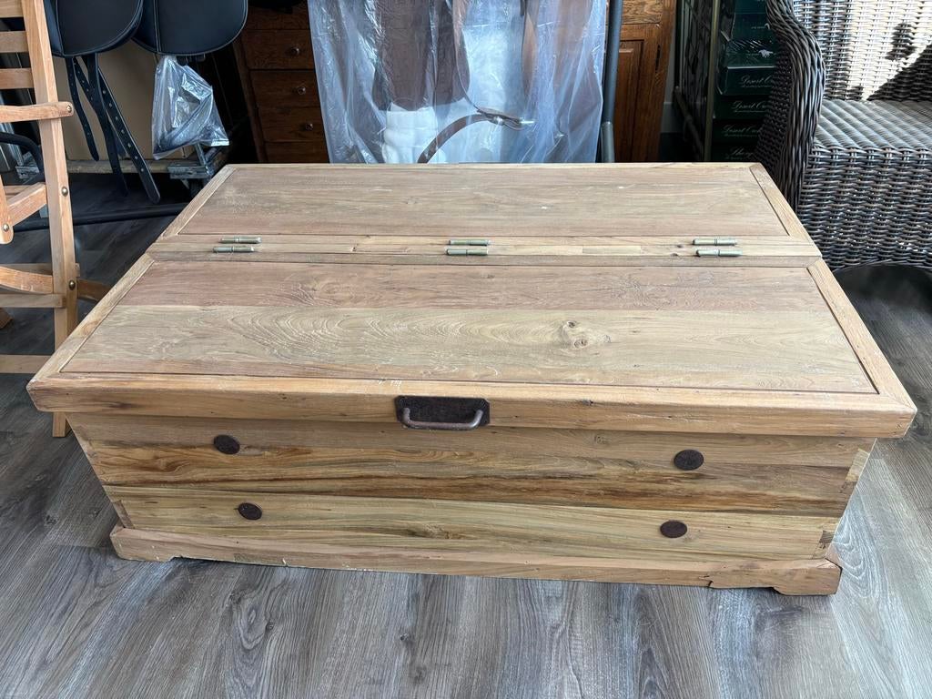 2 stuks RETRO salontafel en hocker, Ophalen, 100 tot 150 cm, 50 tot 100 cm, Zo goed als nieuw