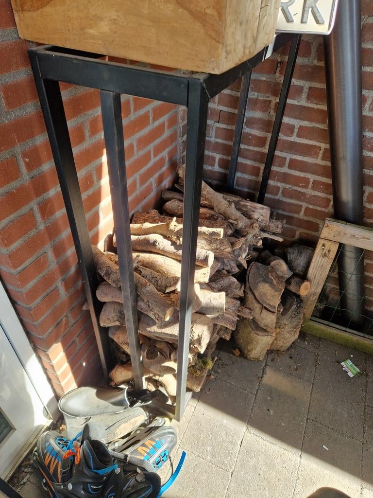 Haardhout rekje excl hout, Tuin en Terras, Haardhout, Minder dan 3 m³, Ophalen, Overige houtsoorten, Blokken
