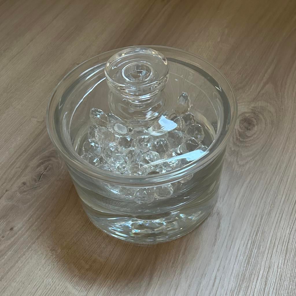 Pools Kristal Krosno Bonny Pot met deksel & kristallen, Antiek en Kunst, Antiek | Glas en Kristal, Ophalen of Verzenden