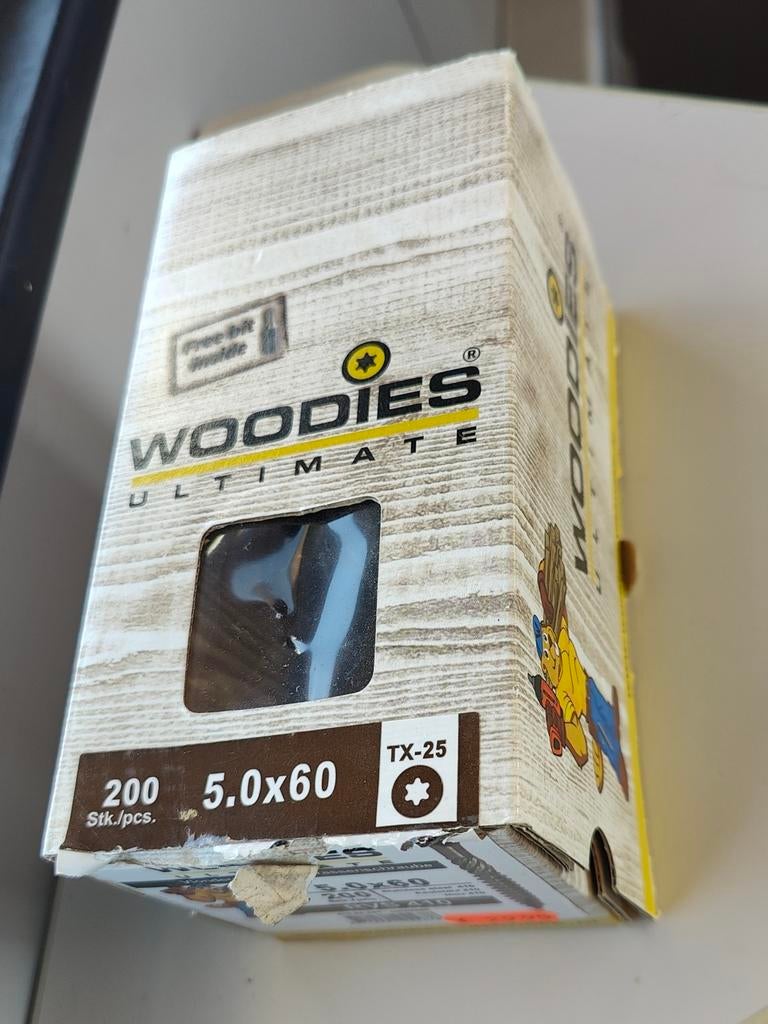 Woodies Ultimate vlonderschroeven RVS 5.0x60 (doos >50%), 50 tot 100 mm, Gebruikt, Schroeven, Ophalen of Verzenden