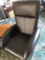 Relax stoel zwart echt leder van Prominent, Huis en Inrichting, Fauteuils, Ophalen, Minder dan 75 cm, Leer, Zo goed als nieuw