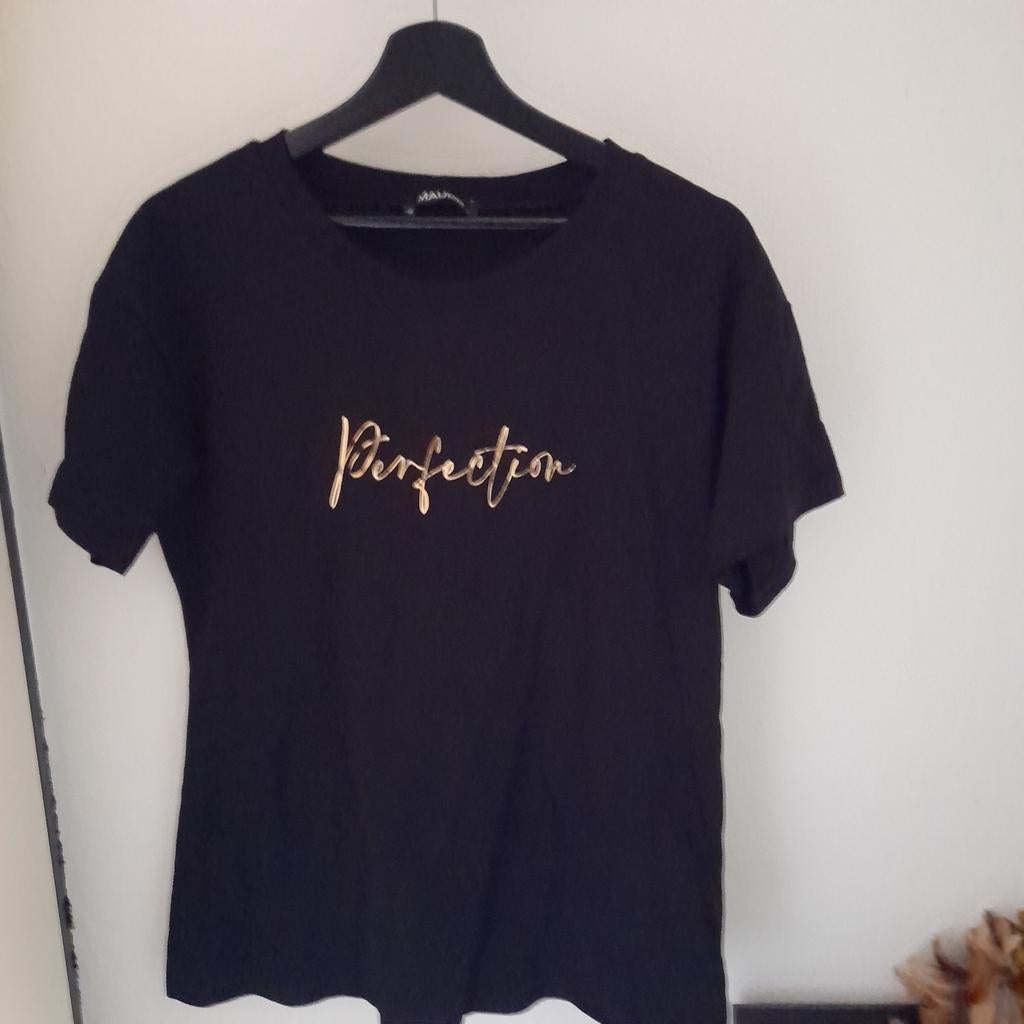 Nieuw T shirt Maudd zwart met opschrift Maat M, Ophalen of Verzenden, Nieuw, Zwart, Korte mouw