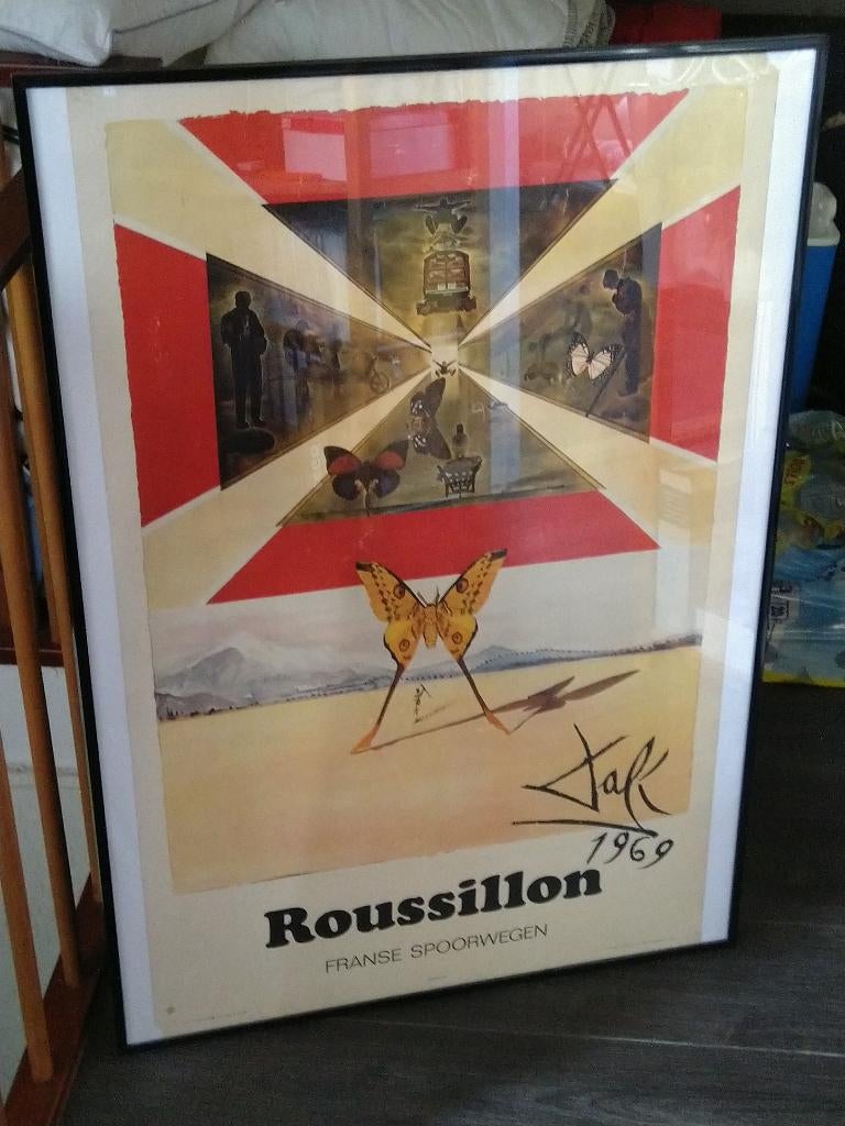 Vintage poster, Verzamelen, Ophalen, Met lijst, A1 t/m A3, Reclame