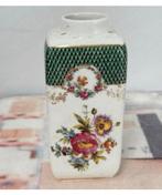 Vintage Porseleinen vaasje Vaas - Signed Prov SXE bloemen, Gebruikt, Wit, Aardewerk of Porselein, Ophalen of Verzenden