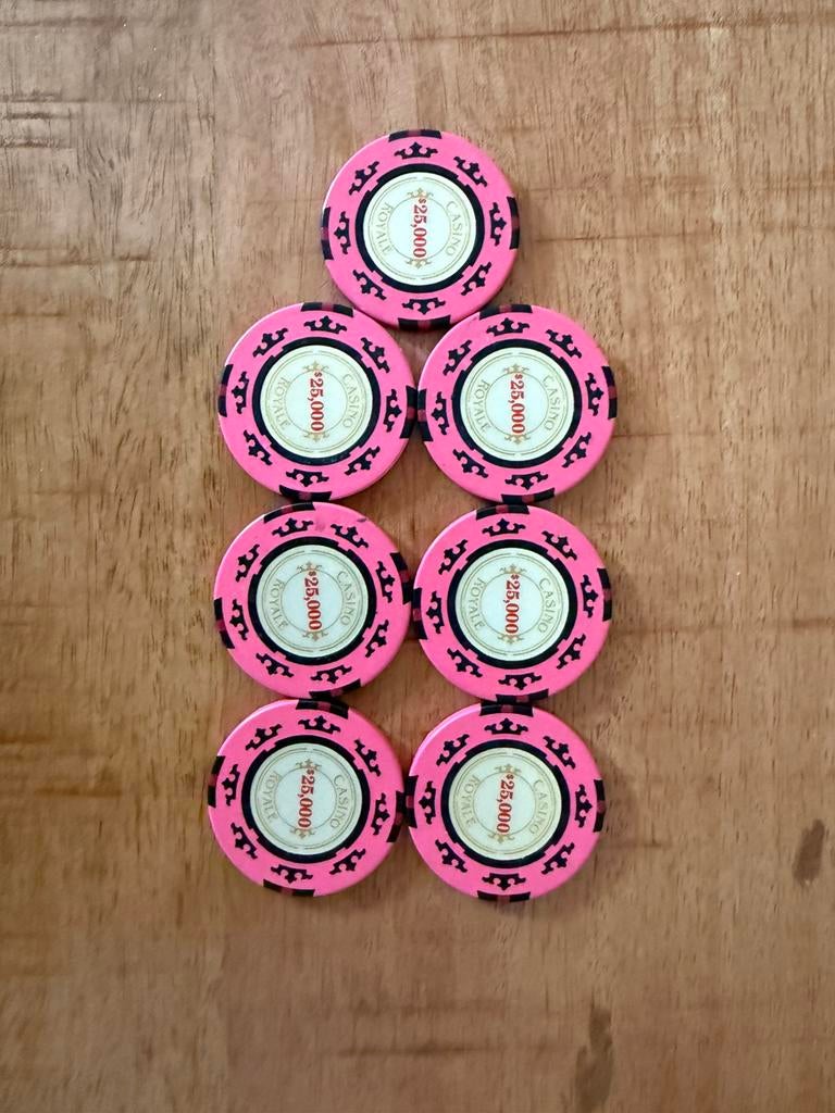 Casino Royale $25.000 pokerchip Cartamundi bieden per chip), Ophalen of Verzenden, Zo goed als nieuw, Overige thema's, Pons of Mal