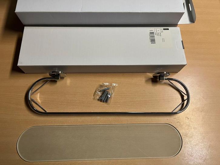 Haceka planchet 50cm Grhoom/Glas, Doe-het-zelf en Verbouw, Sanitair, Nieuw, Overige typen, Chroom, Glas, Ophalen of Verzenden