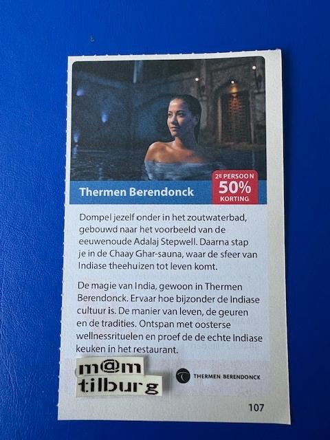 Thermen Berendonck 2e persoon 50% korting tot 1-7-2027, Tickets en Kaartjes, Drie personen of meer, Kortingsbon, Spa of Sauna