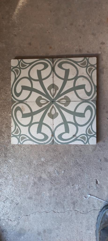 antieke keramische patroontegels 14 x14 cm, dikte 17mm, Doe-het-zelf en Verbouw, Tegels, Ophalen, Gebruikt, Keramiek, Minder dan 20 cm