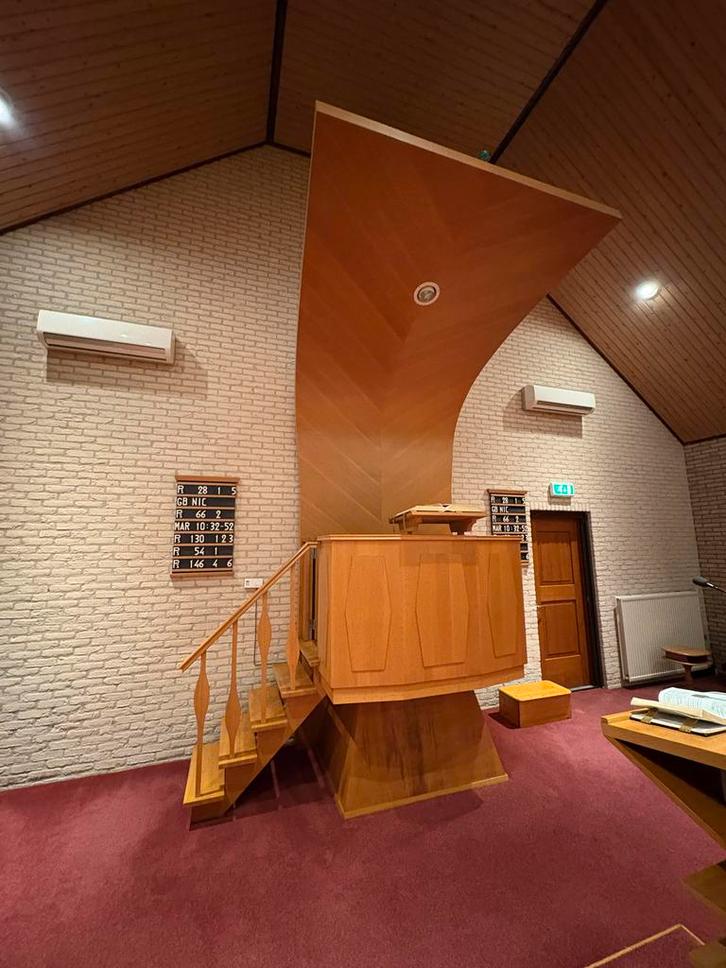 Houten Preekstoel/Kansel met trap, Antiek en Kunst, Antiek | Religie, Ophalen