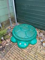 Zandbak in de vorm van een schildpad met deksel, Ophalen, Gebruikt