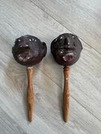 2 Sambaballen in de vorm van hoofd, Ophalen of Verzenden, Gebruikt, Melodische percussie