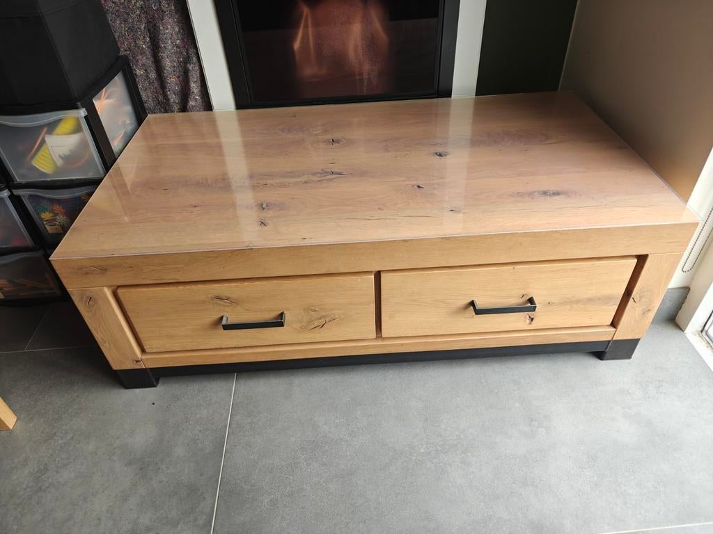 Salontafel deBommel Indiana eikenhout, Ophalen, 100 tot 150 cm, Eikenhout, 50 tot 100 cm