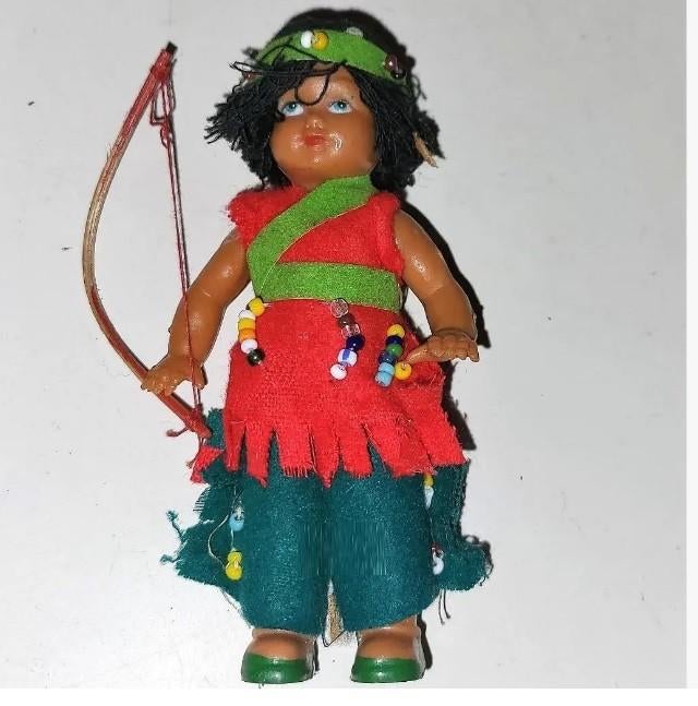 indiaan Vintage Pop van retro Verzameling, poppen en nog, Ophalen of Verzenden, Zo goed als nieuw, Pop