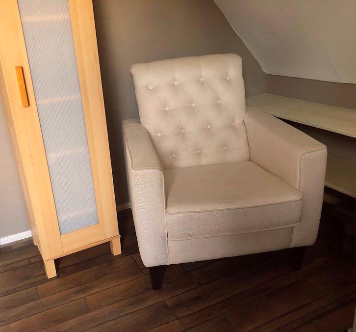 Fauteuil van Meubitrend, Huis en Inrichting, Fauteuils, Gebruikt, Hout, Stof, 75 tot 100 cm, 75 tot 100 cm, Ophalen