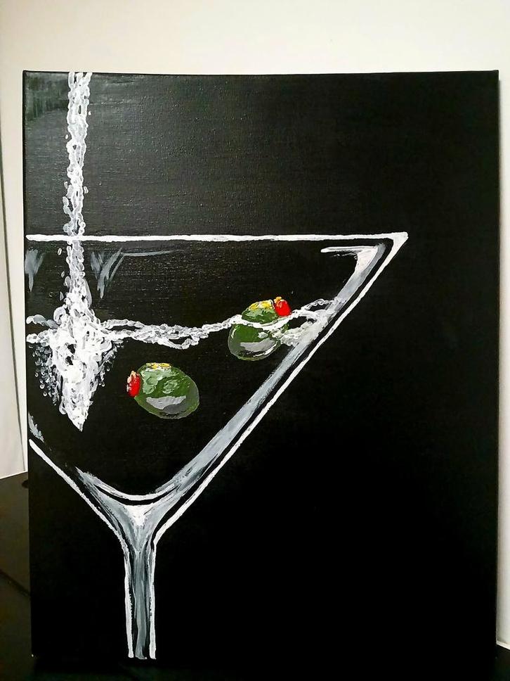 Schilderij martini, Antiek en Kunst, Kunst | Schilderijen | Modern, Ophalen of Verzenden