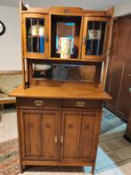 Mooie eiken Vitrinekast in 2 delen  180 x 100 cmx 40 cm, Ophalen