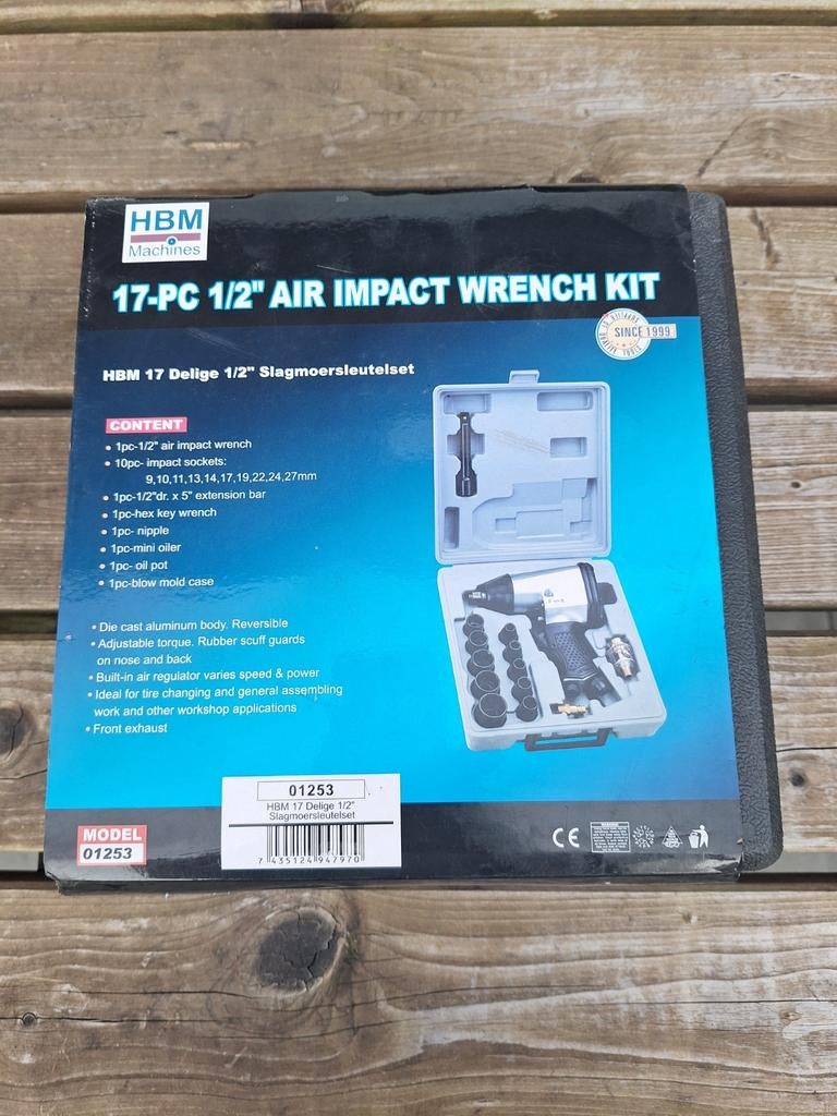Pneumatische slagmoersleutelset 340nm, Auto diversen, Autogereedschap, Ophalen of Verzenden, Zo goed als nieuw