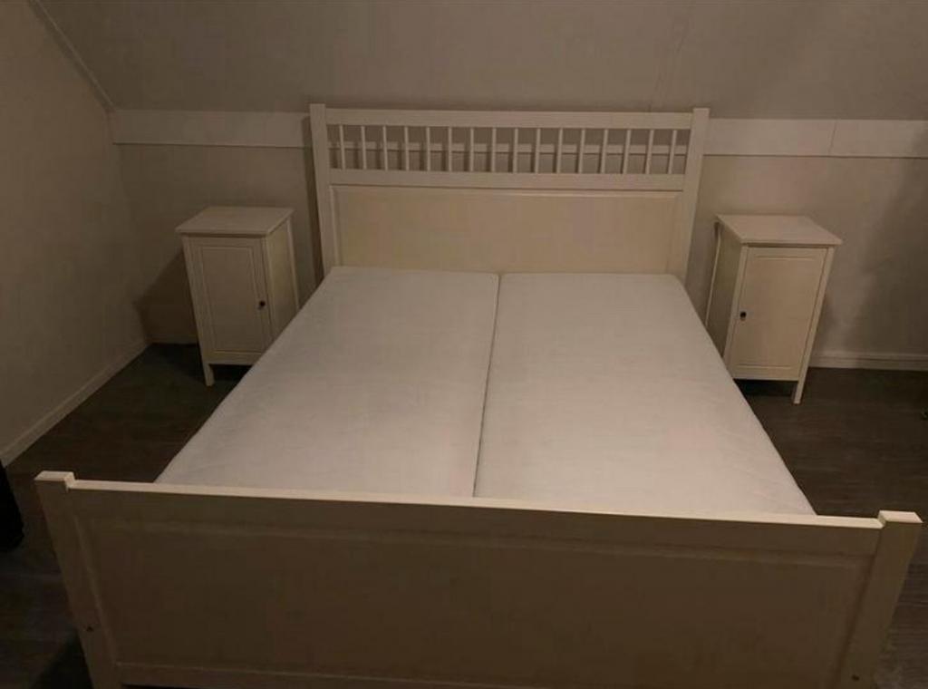 Ikea bedframe IDANÄS incl. lattenboden, Ophalen, Gebruikt, Wit, Tweepersoons