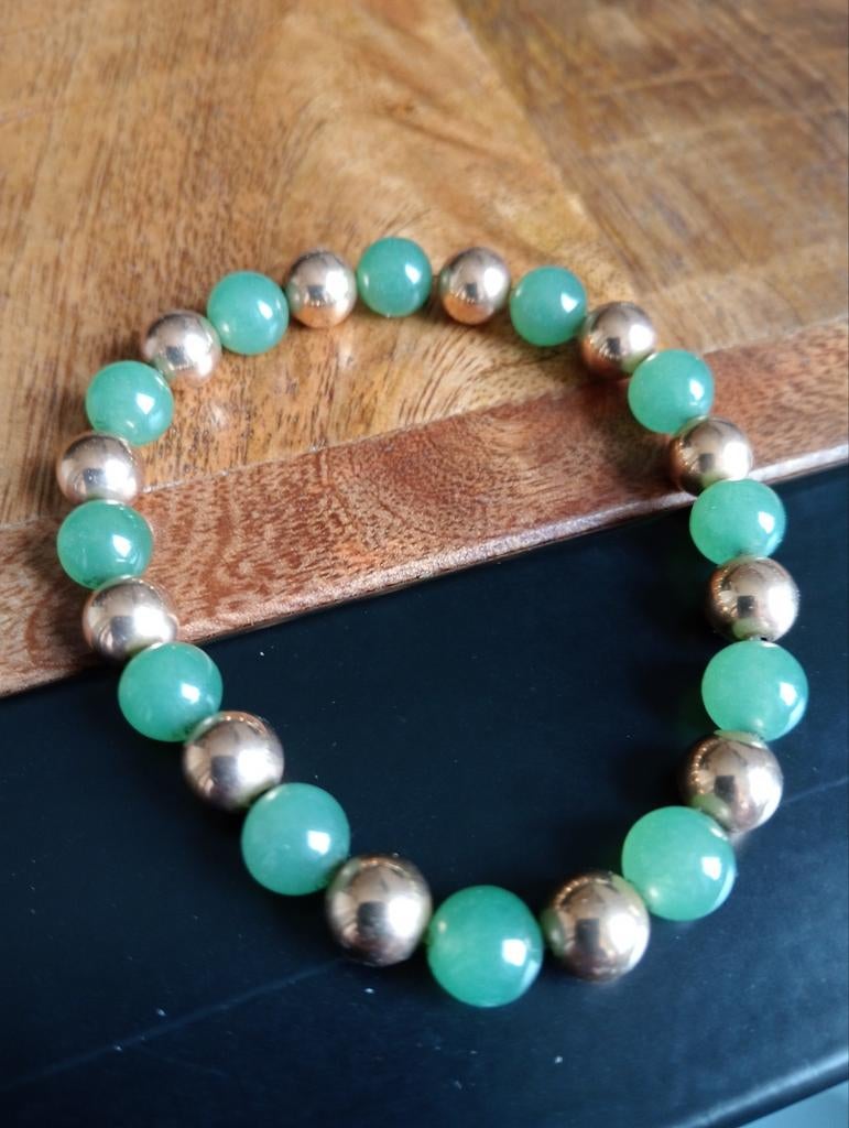 Armband edelsteen kleur jade, Ophalen of Verzenden