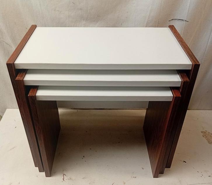 Cees Braakman Nesting Tafeltjes, Huis en Inrichting, Tafels | Bijzettafels, Gebruikt, Rechthoekig, Minder dan 45 cm, 55 tot 75 cm