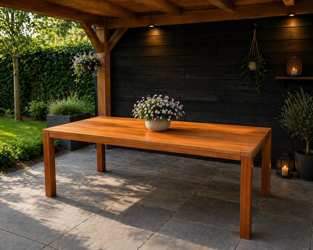 Kersenhouten eettafel 200 x 90 - Zo goed als nieuw, ., 200 cm of meer, 50 tot 100 cm, Zo goed als nieuw