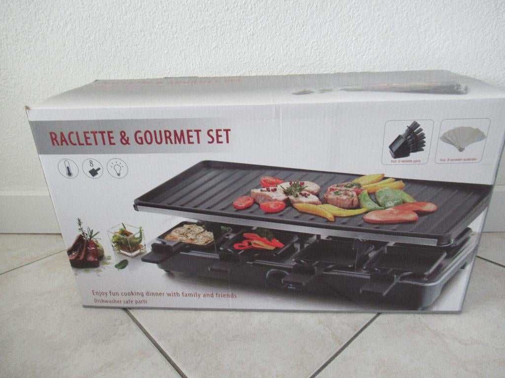 raclette & gourmet set, Ophalen of Verzenden, Zo goed als nieuw, 8 personen of meer