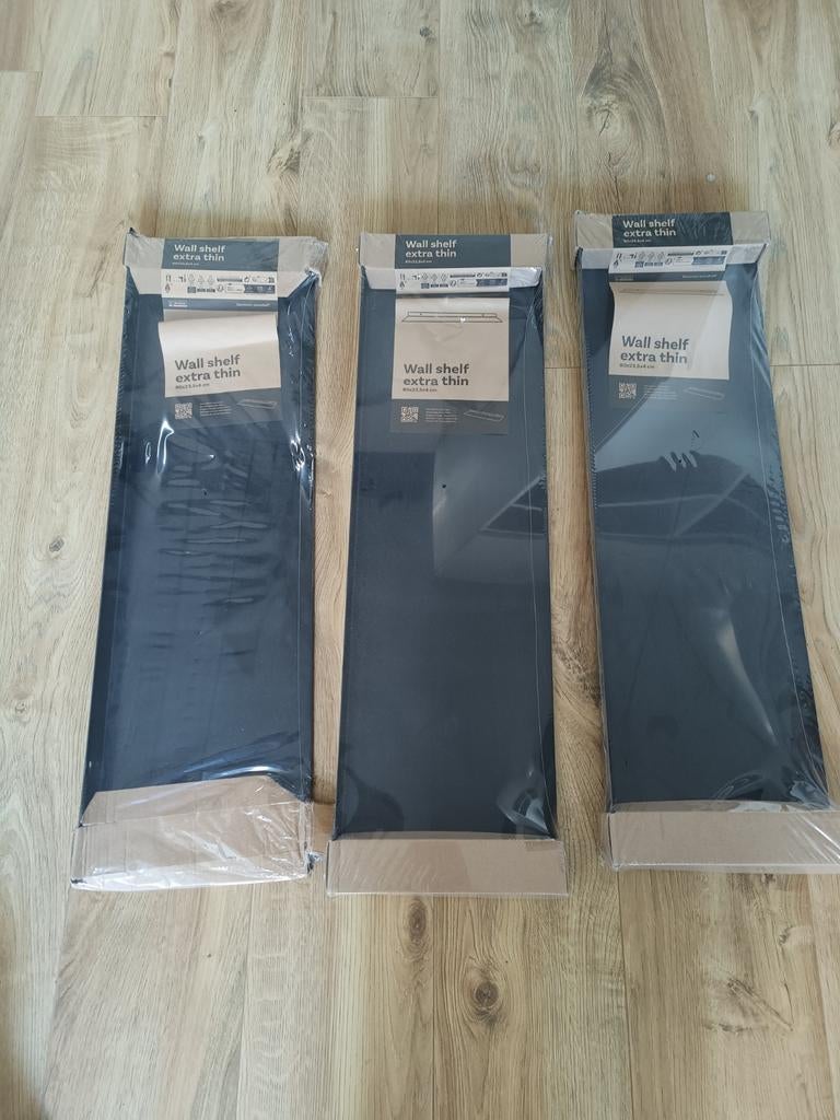 3x Duraline wandplank antraciet - Nieuw in verpakking, Huis en Inrichting, Woonaccessoires | Wandplanken en Boekenplanken, Ophalen