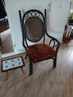 Vintage jaren 70 rotan fauteuil, Ophalen of Verzenden, Gebruikt, Minder dan 75 cm, 50 tot 75 cm