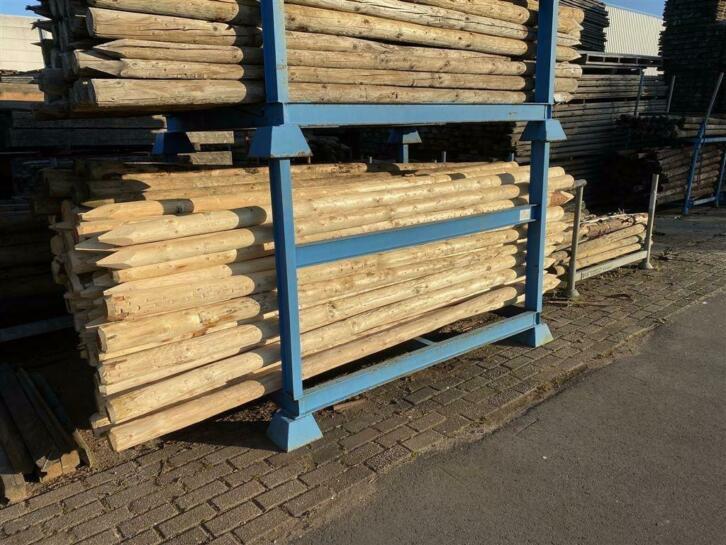 Ronde vurenhouten palen tuinpalen boompalen op voorraad, Tuin en Terras, Palen, Balken en Planken, Ophalen of Verzenden, Nieuw