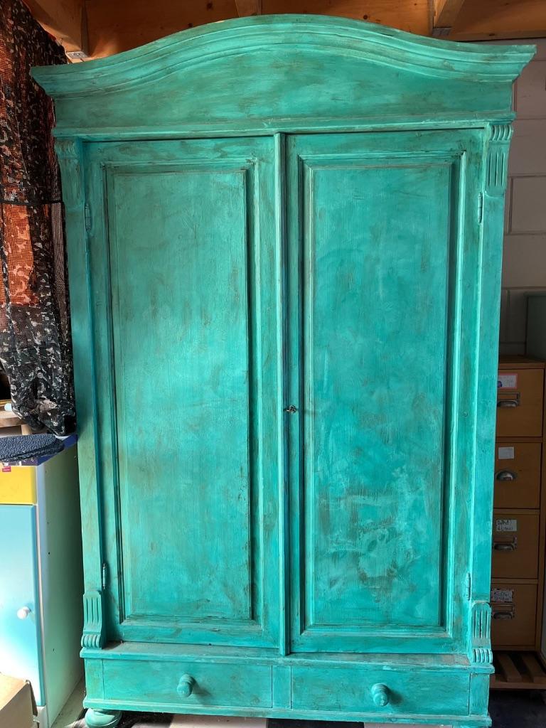 Kledingkast, lades Vintage look gegeven, Gratis op te halen, Huis en Inrichting, Kasten | Kledingkasten, Ophalen, Gebruikt, Met lade(s)