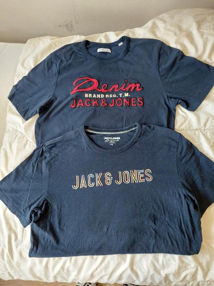 Jack & Jones T-shirts Maat L, Kleding | Heren, T-shirts, Gedragen, Maat 52/54 (L), Blauw, Ophalen of Verzenden