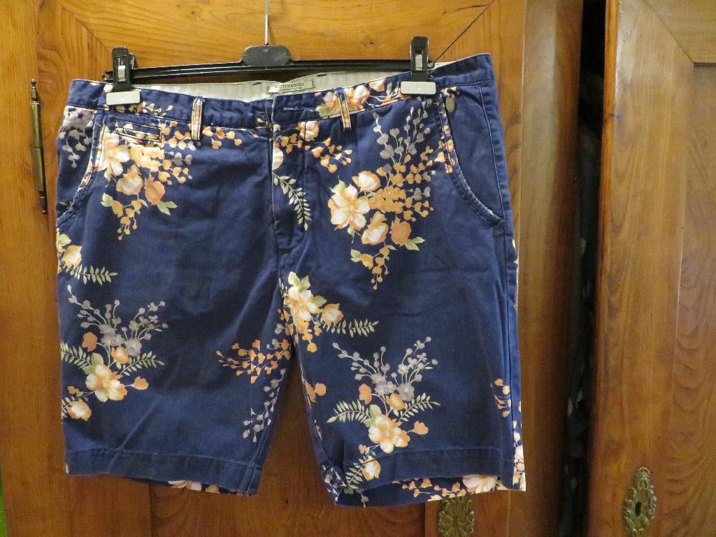 Heren korte broek short Scotch & Soda maat W 38 = 52/54, Maat 52/54 (L), Blauw, Ophalen of Verzenden, Gedragen