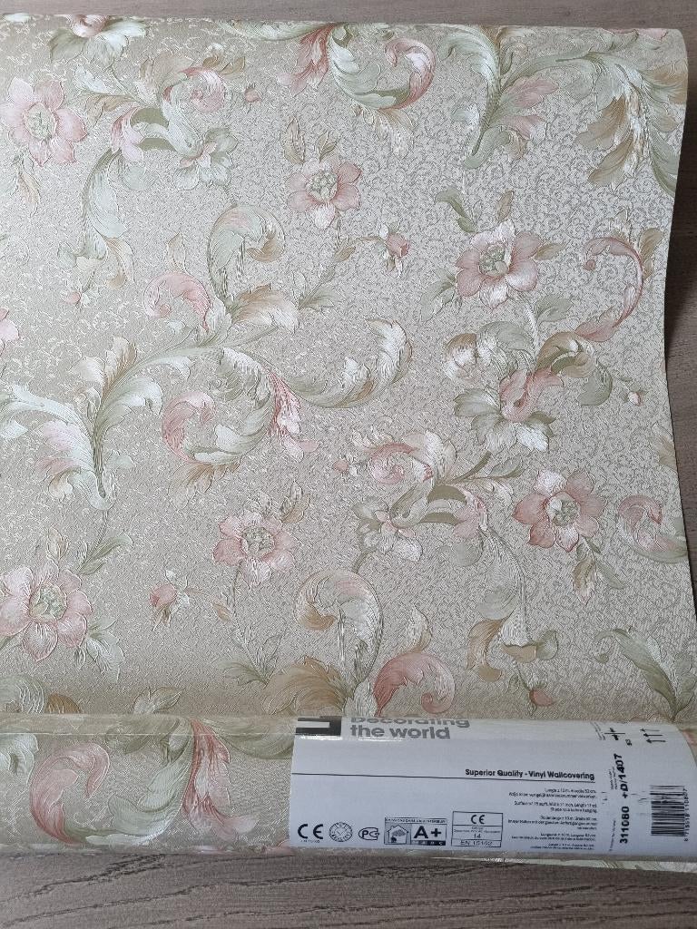 Eijffinger behang Engelse bloem 311080 voorradig, Ophalen of Verzenden, 75 m² of meer, Beige, Engelse bloem