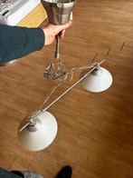 Hanglamp met twee witte kappen, Ophalen, Gebruikt, Metaal, Minder dan 50 cm