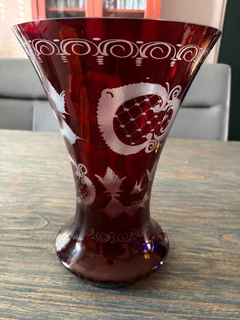 Boheems glaswerk/vaas, Ophalen of Verzenden