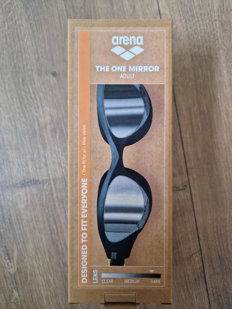 Zwarte zwembril Arena 'the one mirror', Sport en Fitness, Ophalen of Verzenden, Nieuw