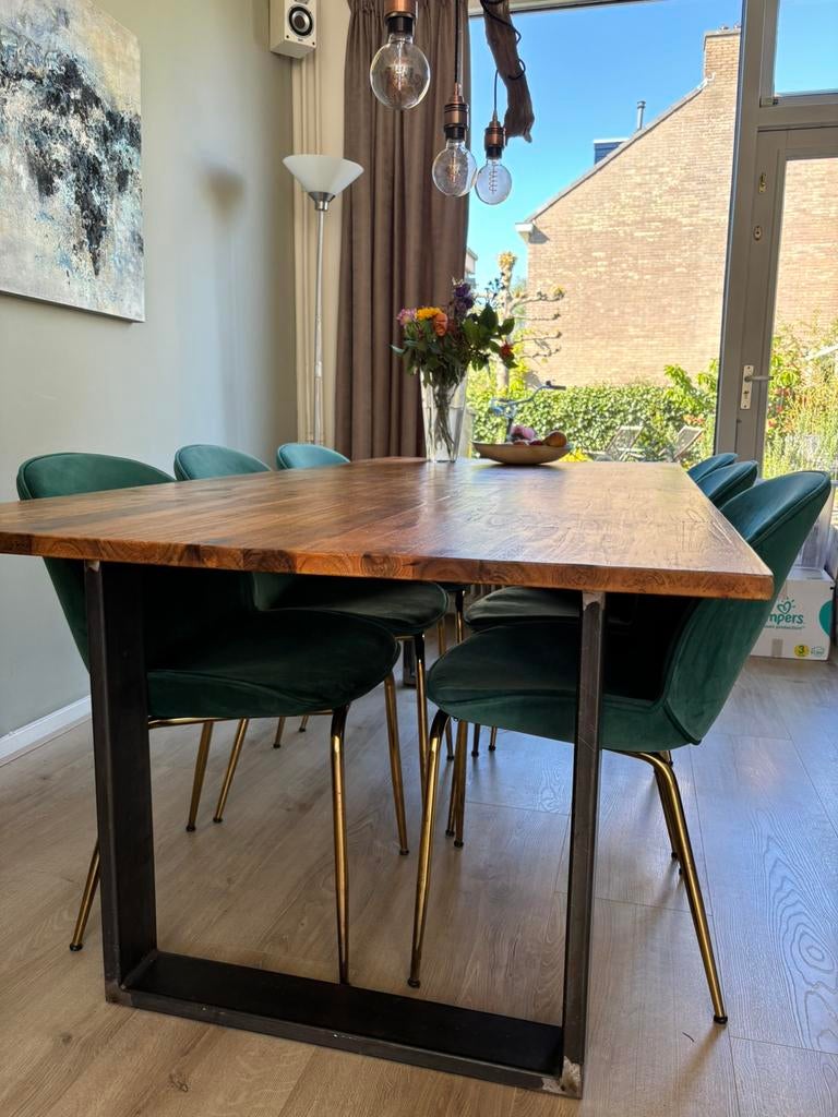 Tafelblad hout 220x100 cm, Huis en Inrichting, Tafelonderdelen, Gebruikt, Tafelblad, 150 tot 200 cm, 50 tot 100 cm, Rechthoekig