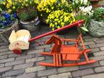 Poppen trekkar / hobbelpaard stoeltje hout, Antiek en Kunst, Ophalen