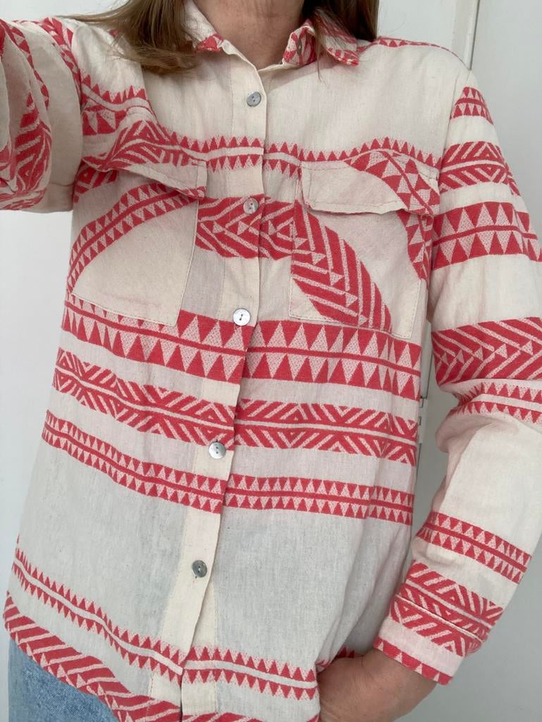 ❤️ Azzurro BLOUSE maat 36 / S fabienne pom minre lollys anna, Kleding | Dames, Azzurro, Beige, Ophalen of Verzenden, Maat 36 (S)