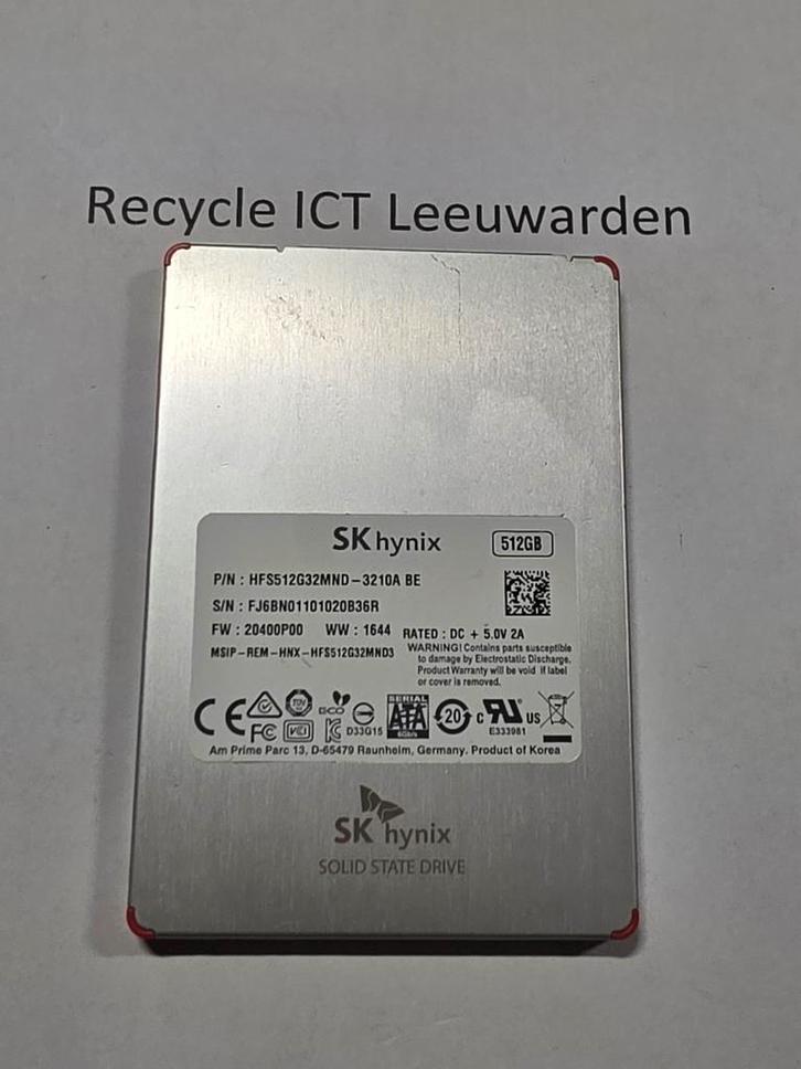 Sk hynix 512gb laptop ssd hdd hardeschijf, Computers en Software, Harde schijven, Gebruikt, Laptop, Intern, SSD, SATA, Ophalen of Verzenden