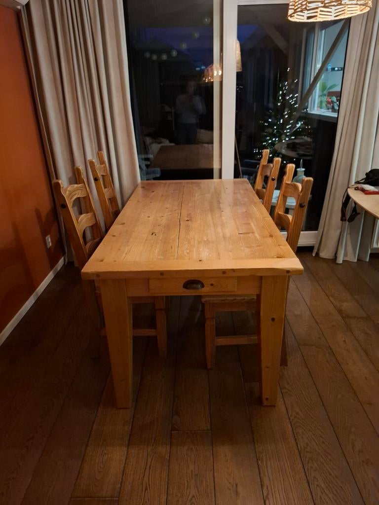 Eikenhouten keukentafel, Ophalen, Gebruikt, Eikenhout, 50 tot 100 cm