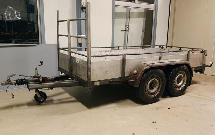 Aluminium dubbelasser bakwagen aanhanger 300x130 2000kg, Auto diversen, Aanhangwagen-onderdelen, Gebruikt, Ophalen