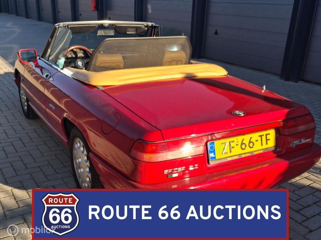 Alfa Romeo Spider 2.0 | 1991 | Route 66 Auctions, Auto's, Oldtimers, Overige carrosserieën, Zwart, Bedrijf, Handgeschakeld
