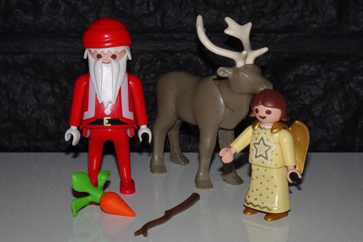 00 - Kerst A - Kerstman met rendier en engeltje, Kinderen en Baby's, Speelgoed | Playmobil, Gebruikt, Ophalen of Verzenden