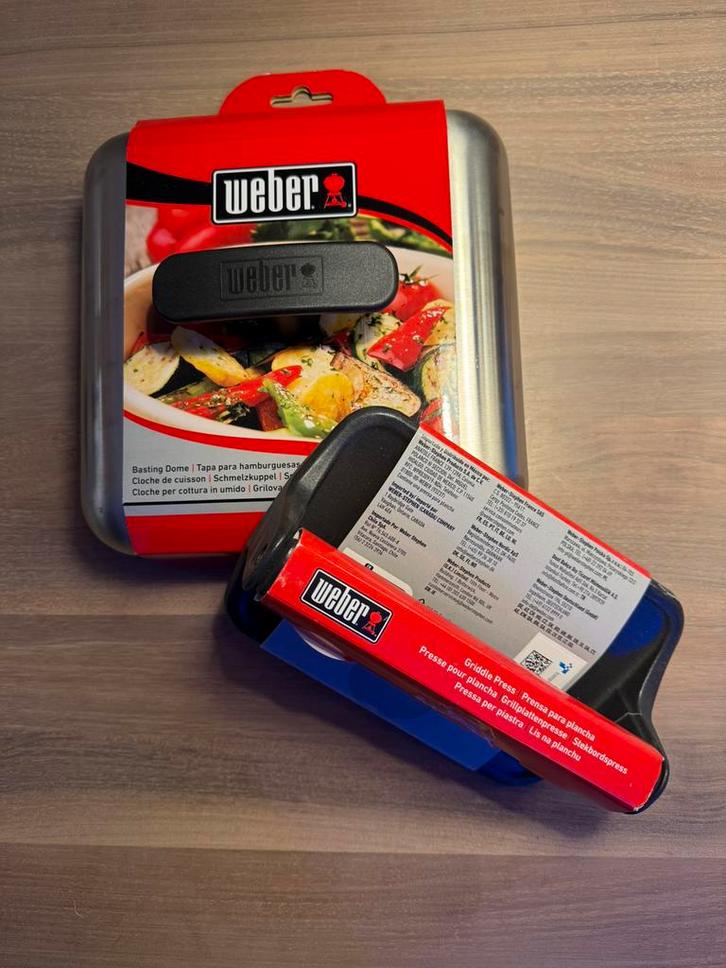 Weber warmte koepel en Hamburger pers, Tuin en Terras, Barbecue-accessoires, Nieuw, Ophalen of Verzenden